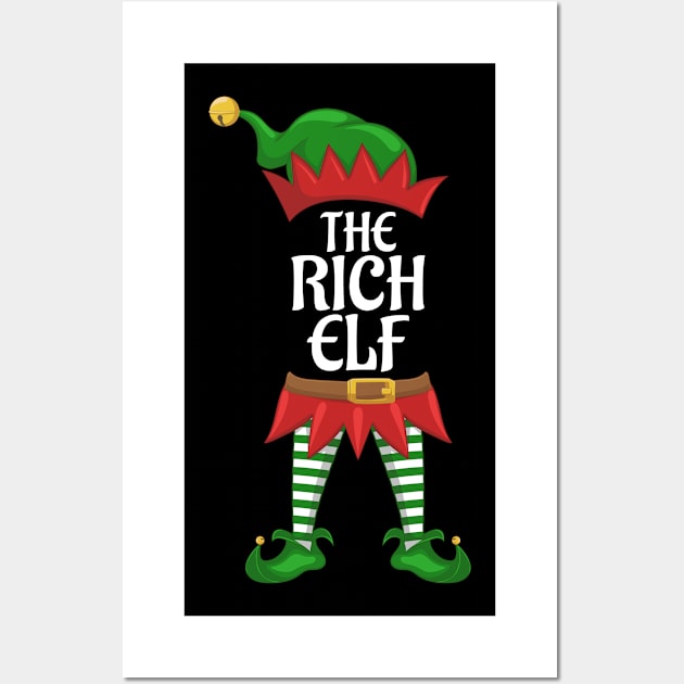 Rich Elf Family Matching Group Christmas Party Wall Art by kalponik